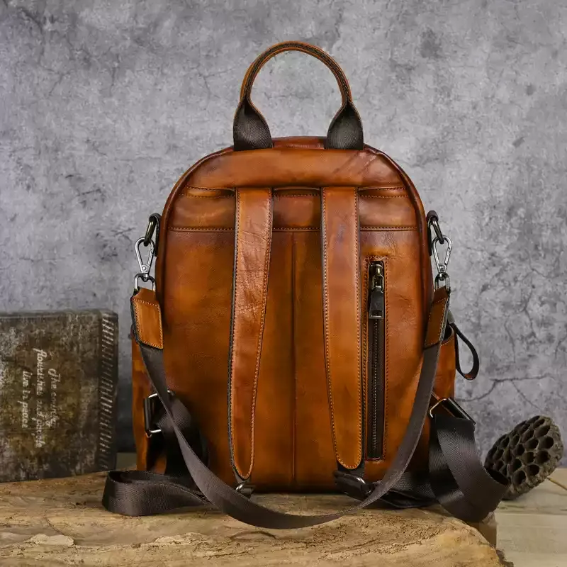 Cat Artwork Leather Backpack - Item AFS-1 view 4