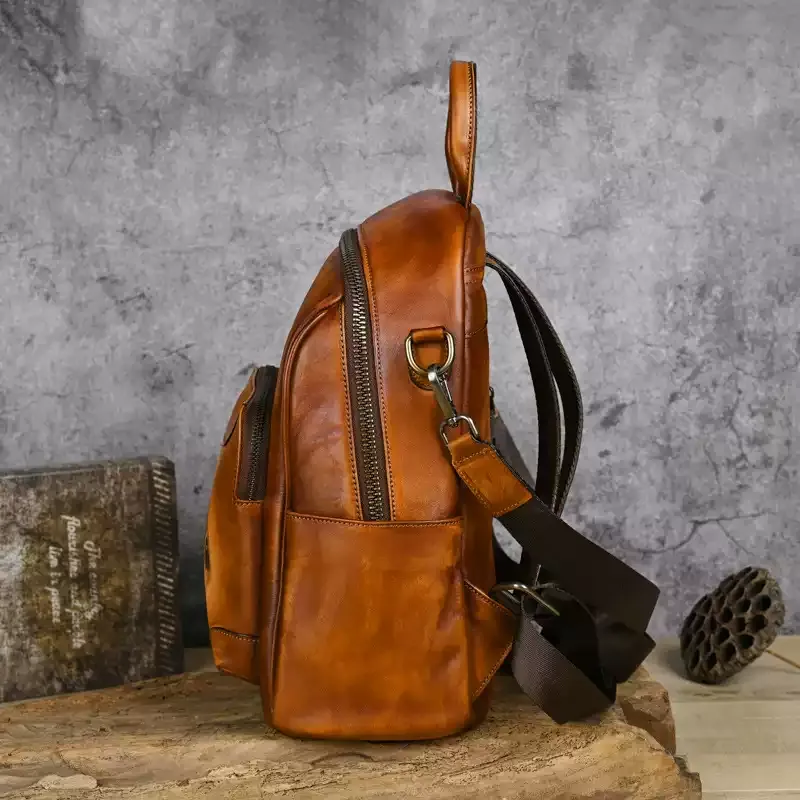 Cat Artwork Leather Backpack - Item AFS-1 view 5