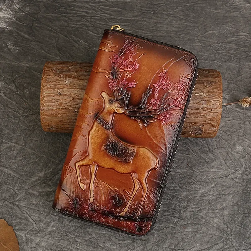 Deer Embossed Leather Wallet - Item AFS-10 view 5