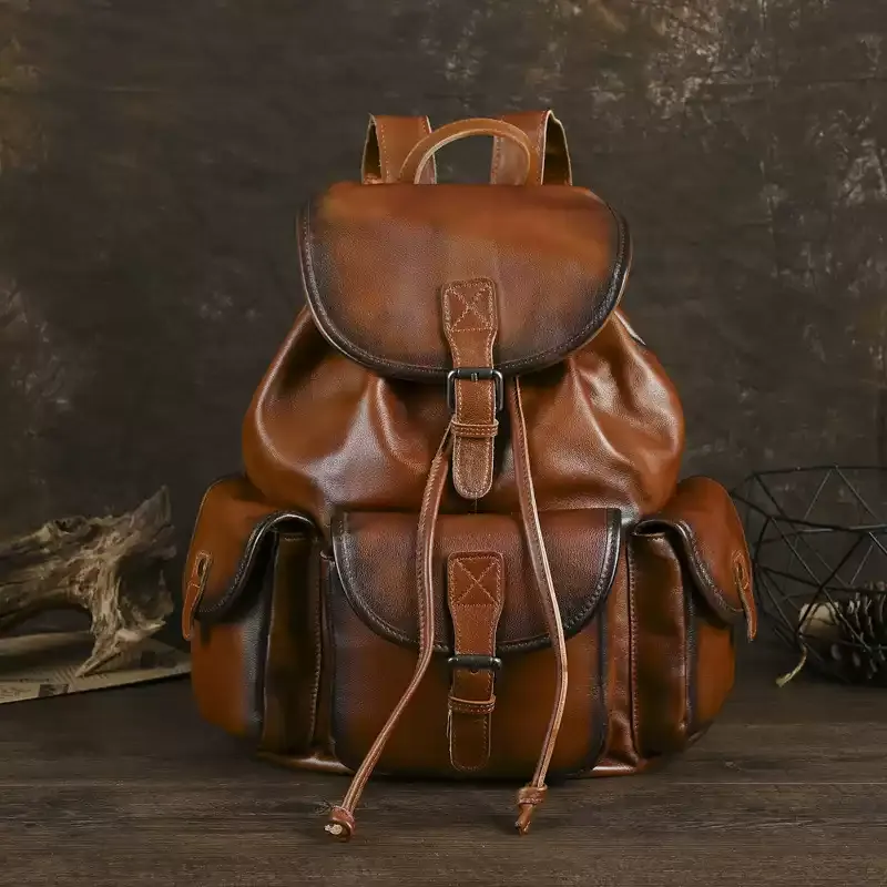 Vintage Leather Utility Backpack - Item AFS-20 view 7