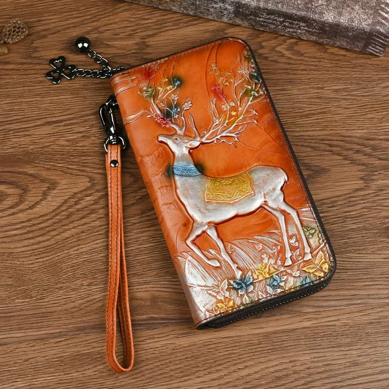 Deer Embossed Leather Wallet - Item AFS-4 view 3