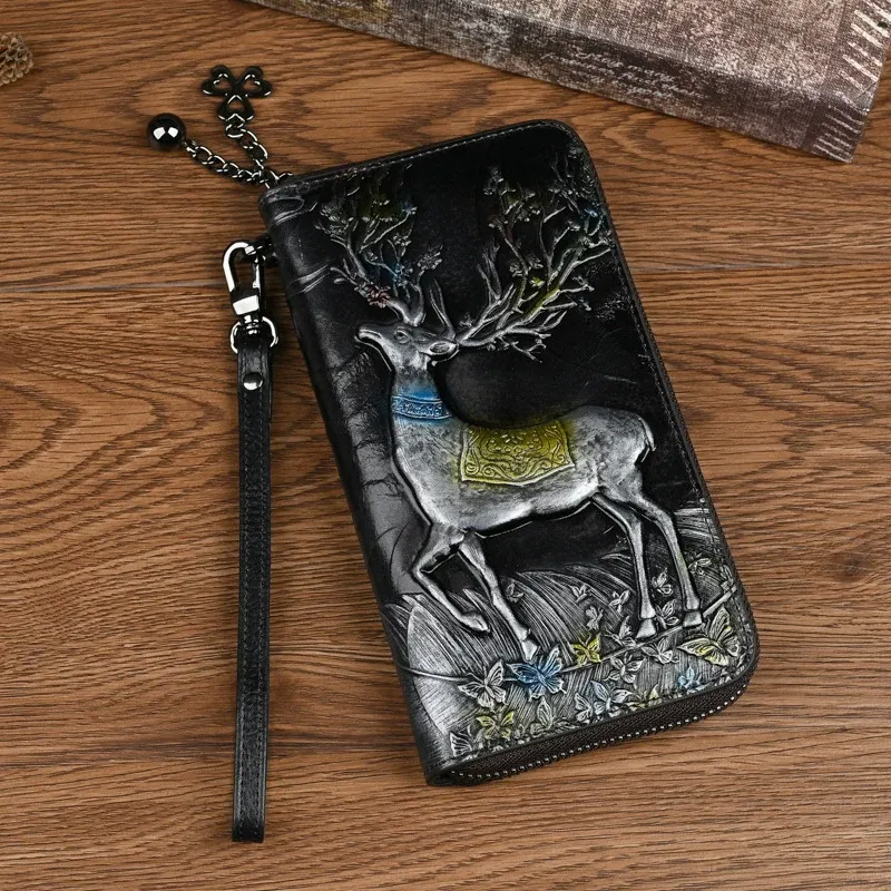 Deer Embossed Leather Wallet - Item AFS-4 view 4