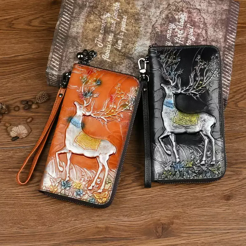 Deer Embossed Leather Wallet - Item AFS-4 view 5